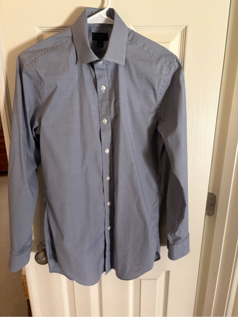 J. Crew Men's Navy Micro-Check Dress Shirt
